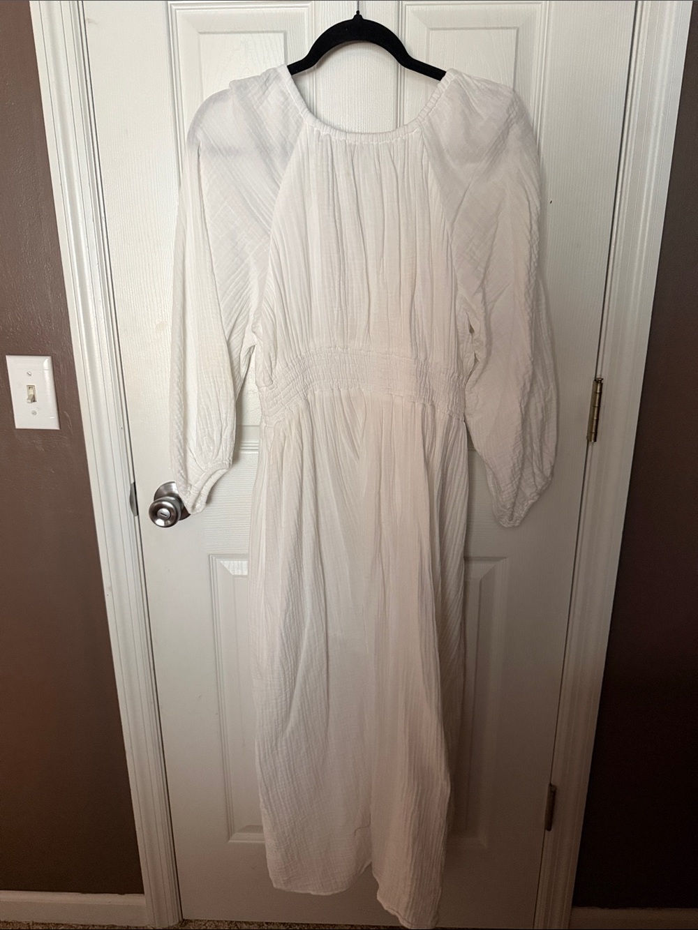 J crew gaze dress 100% cotton Maxi Dress with V-Neck and Smocked Waist - Picture 2 of 6